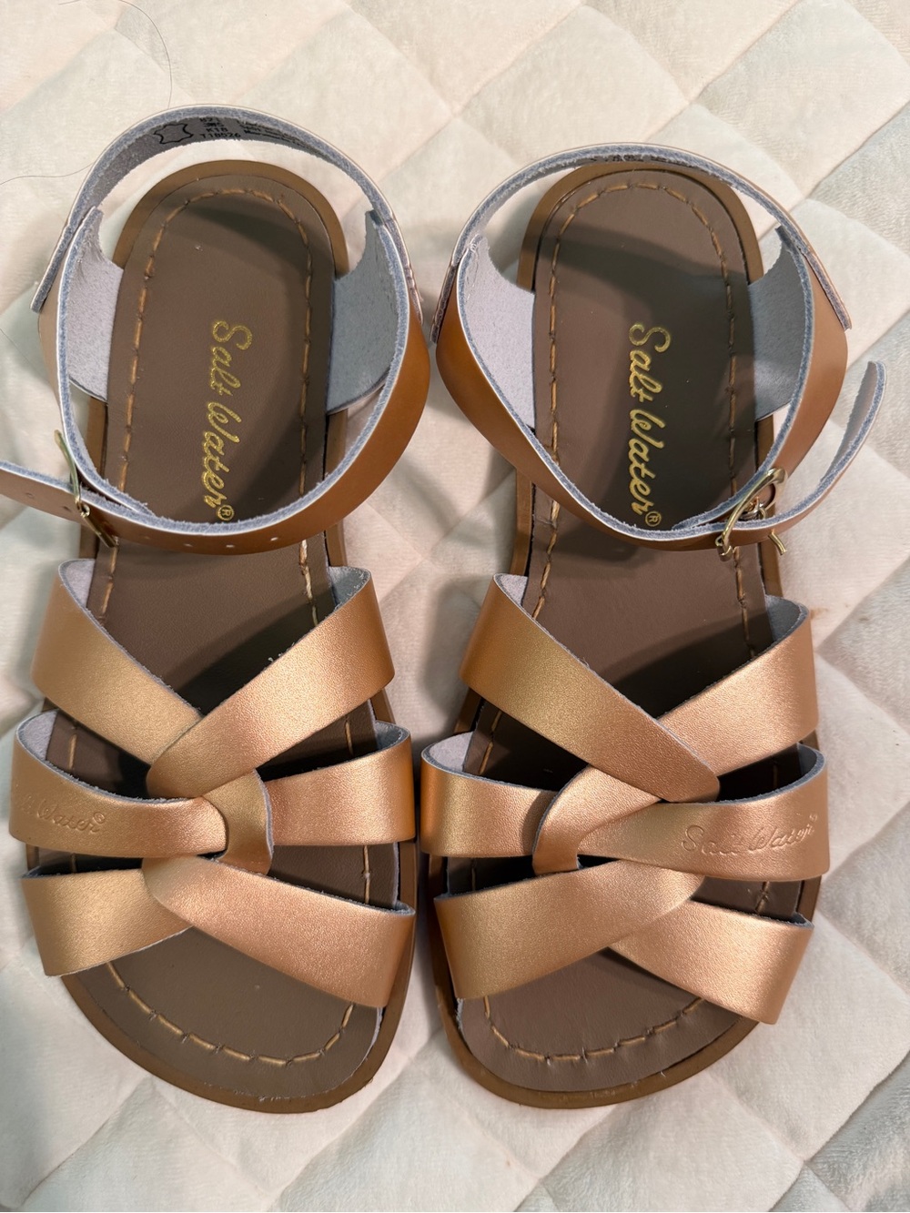 Sun San Salt Water Sandals, Rose Gold, Youth 3W